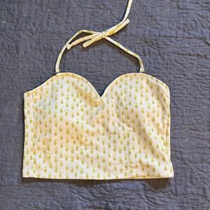 Kortni Jeane yellow pineapple tankini top size small
